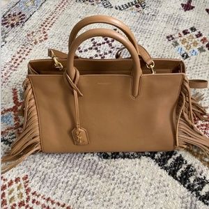 Authentic Saint Laurent Cabas Fringe Handbag